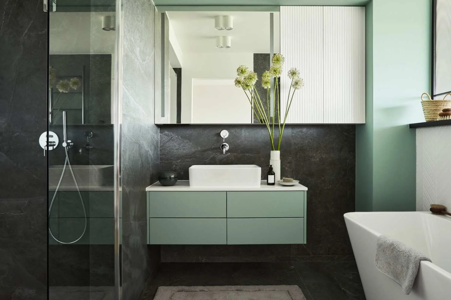 Choosing the right bathroom vanity size and style with modern floating vanity and sink